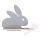LED Kinderwandlamp met plank RABBIT LED/4W/230V grijs/wit/hout,