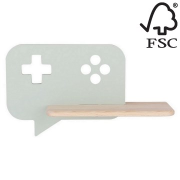 LED Kinderwandlamp met plank SPELCOMPUTER LED / 5W / 230V groen - FSC-gecertificeerd