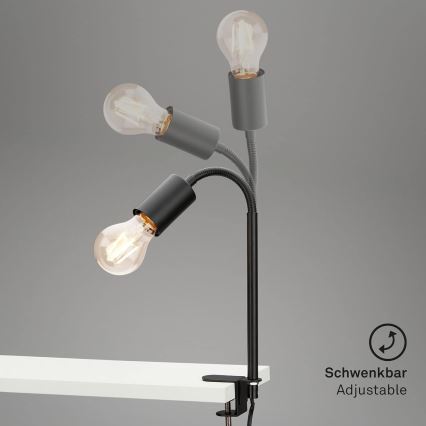 LED klemlamp 1xE27/4,2W/230V 2700K zwart