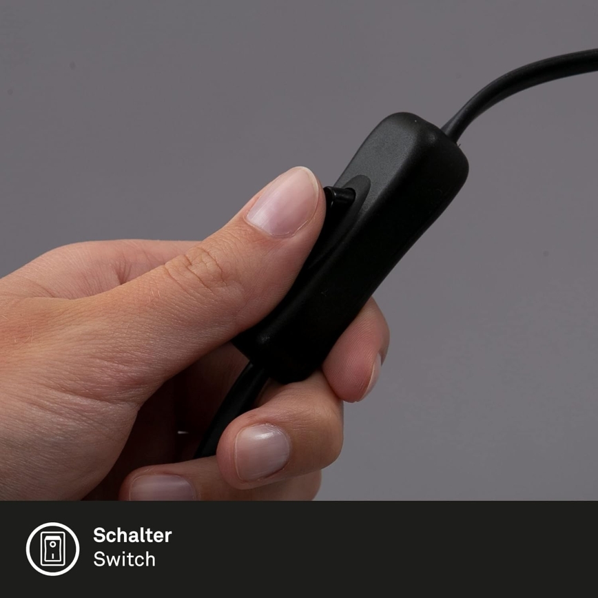 LED klemlamp 1xE27/4,2W/230V 2700K zwart