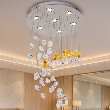 LED kristallen plafondlamp AVARA LED/24W/230V Ø 40 cm glanzend chroom + afstandsbediening