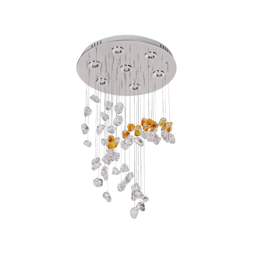LED kristallen plafondlamp AVARA LED/24W/230V Ø 40 cm glanzend chroom + afstandsbediening