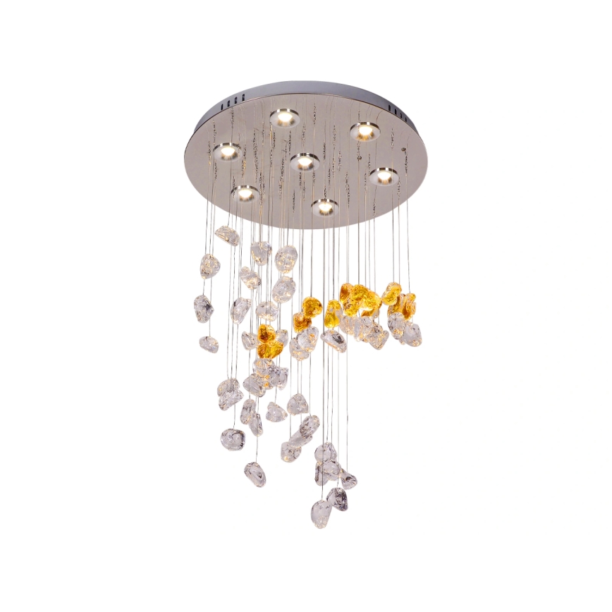 LED kristallen plafondlamp AVARA LED/24W/230V Ø 40 cm glanzend chroom + afstandsbediening