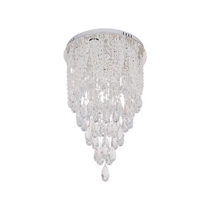 LED kristallen plafondlamp MAJURO LED/30W/230V Ø 40 cm glanzend chroom + afstandsbediening