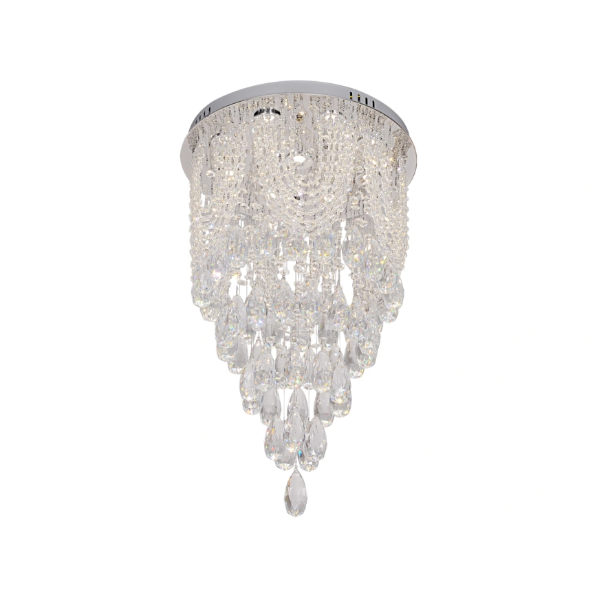 LED kristallen plafondlamp MAJURO LED/30W/230V Ø 40 cm glanzend chroom + afstandsbediening