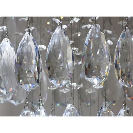 LED kristallen plafondlamp MAJURO LED/30W/230V Ø 40 cm glanzend chroom + afstandsbediening