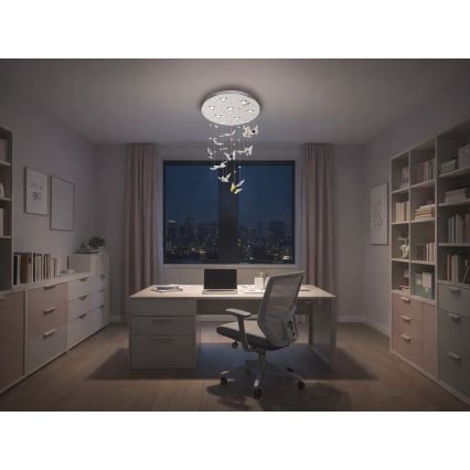 LED-kristallen plafondlamp MURU LED/24W/230V Ø 40 cm glanzend chroom + afstandsbediening