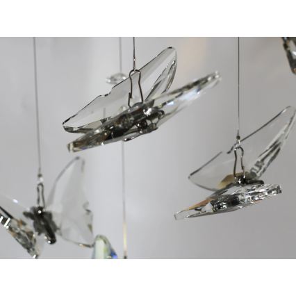 LED-kristallen plafondlamp MURU LED/24W/230V Ø 40 cm glanzend chroom + afstandsbediening