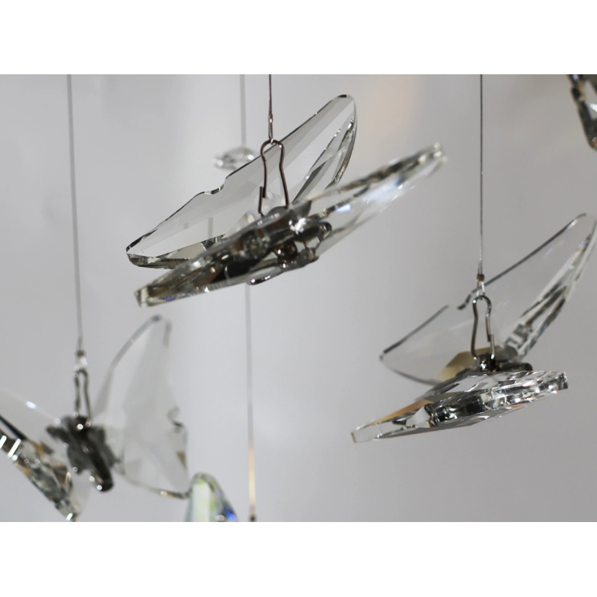 LED-kristallen plafondlamp MURU LED/24W/230V Ø 40 cm glanzend chroom + afstandsbediening