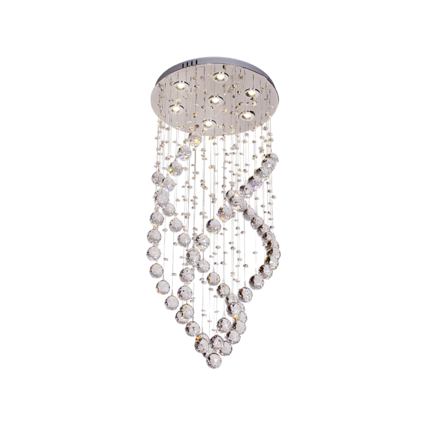 LED-kristallen plafondlamp NAURU LED/24W/230V Ø 40 cm glanzend chroom + afstandsbediening