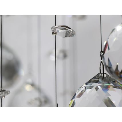 LED-kristallen plafondlamp NAURU LED/24W/230V Ø 40 cm glanzend chroom + afstandsbediening