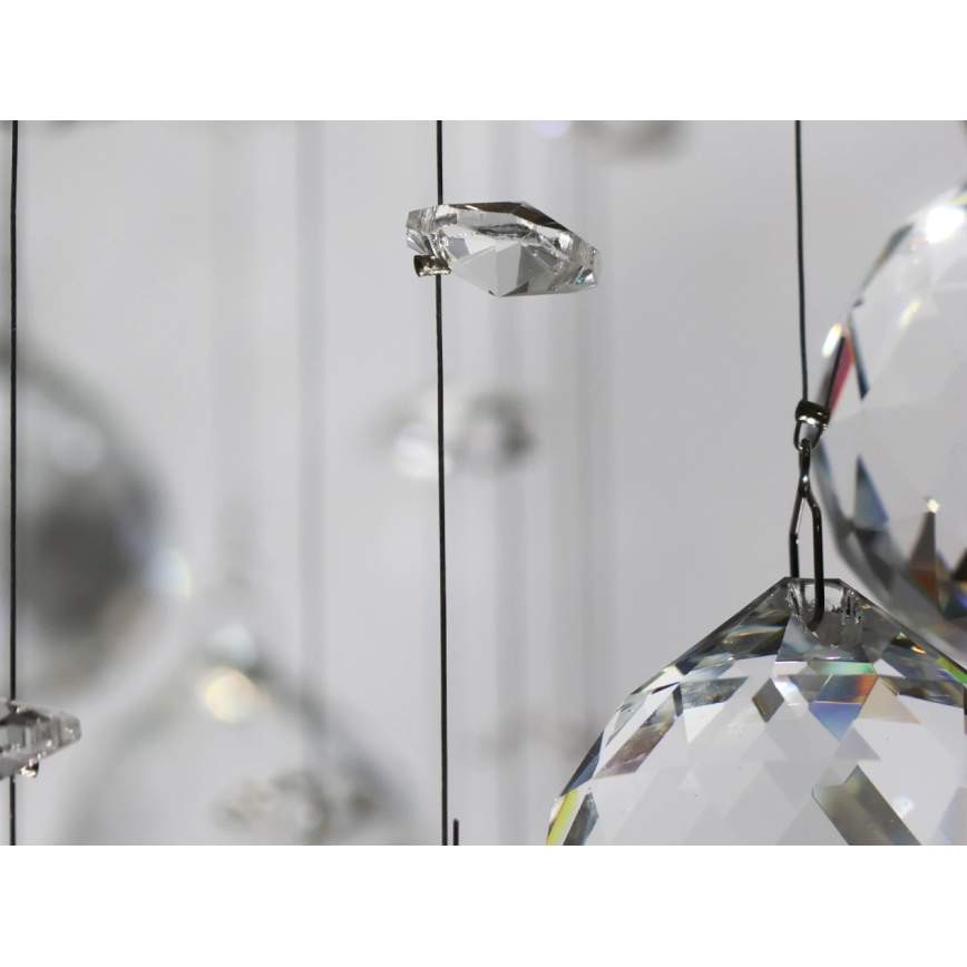 LED-kristallen plafondlamp NAURU LED/24W/230V Ø 40 cm glanzend chroom + afstandsbediening