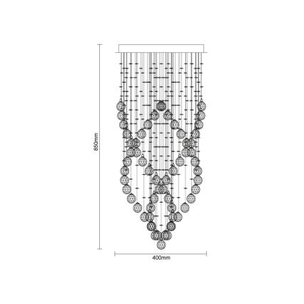 LED-kristallen plafondlamp NAURU LED/24W/230V Ø 40 cm glanzend chroom + afstandsbediening