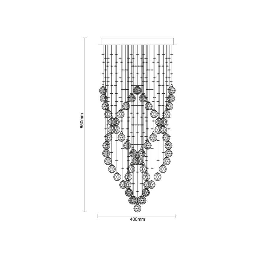 LED-kristallen plafondlamp NAURU LED/24W/230V Ø 40 cm glanzend chroom + afstandsbediening