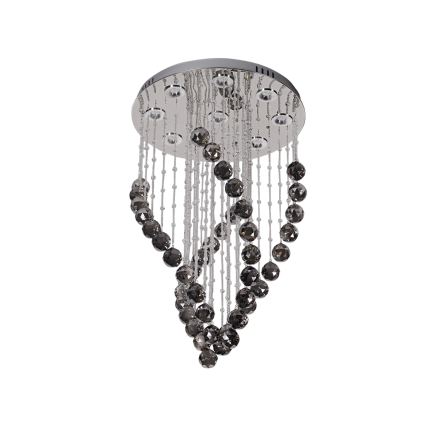 LED kristallen plafondlamp NAURU LED/30W/230V Ø 40 cm glanzend chroom/zwart + afstandsbediening