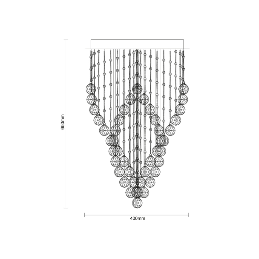 LED kristallen plafondlamp NAURU LED/30W/230V Ø 40 cm glanzend chroom/zwart + afstandsbediening