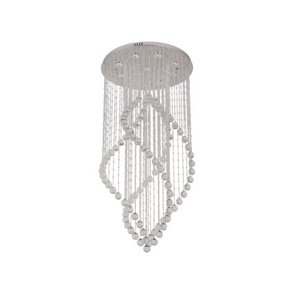 LED-kristallen plafondlamp NAURU LED/30W/230V Ø 60 cm glanzend chroom + afstandsbediening