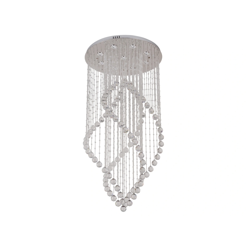 LED-kristallen plafondlamp NAURU LED/30W/230V Ø 60 cm glanzend chroom + afstandsbediening