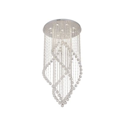 LED-kristallen plafondlamp NAURU LED/30W/230V Ø 60 cm glanzend chroom + afstandsbediening