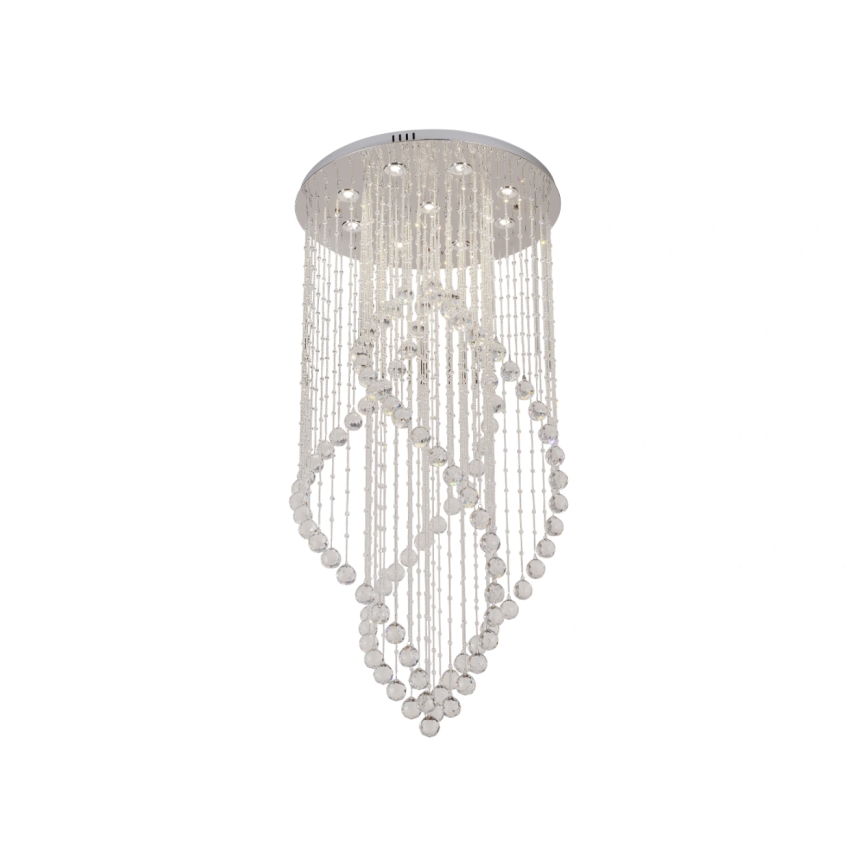 LED-kristallen plafondlamp NAURU LED/30W/230V Ø 60 cm glanzend chroom + afstandsbediening
