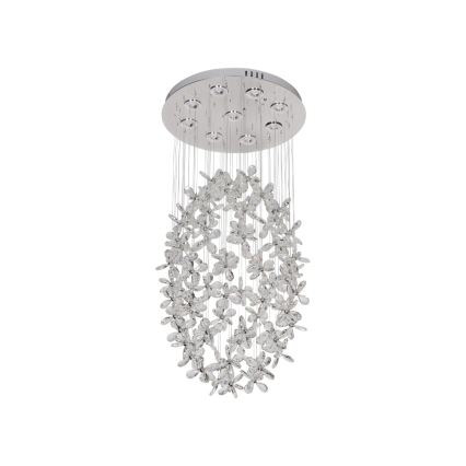 LED-kristallen plafondlamp SAMOA LED/30W/230V Ø 40 cm glanzend chroom + afstandsbediening