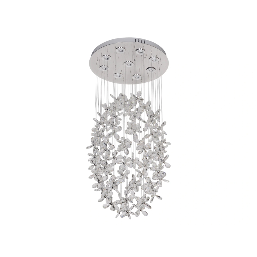 LED-kristallen plafondlamp SAMOA LED/30W/230V Ø 40 cm glanzend chroom + afstandsbediening