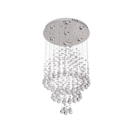 LED kristallen plafondlamp NAURU LED/24W/230V Ø 40 cm glanzend chroom + afstandsbediening