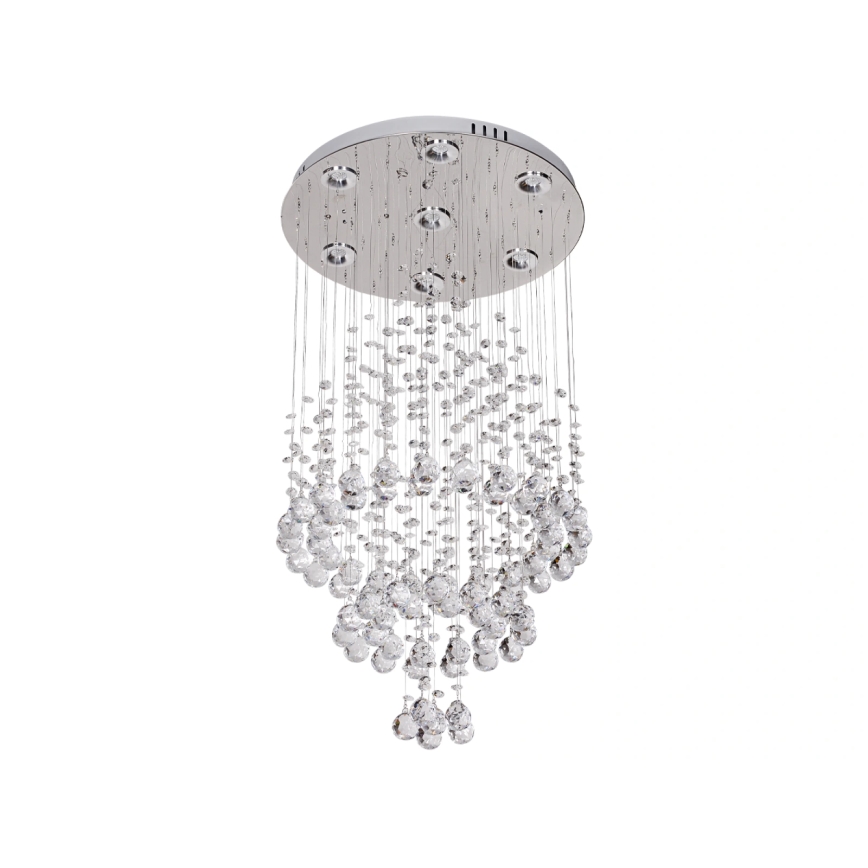 LED kristallen plafondlamp NAURU LED/24W/230V Ø 40 cm glanzend chroom + afstandsbediening