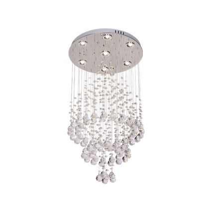 LED kristallen plafondlamp NAURU LED/24W/230V Ø 40 cm glanzend chroom + afstandsbediening