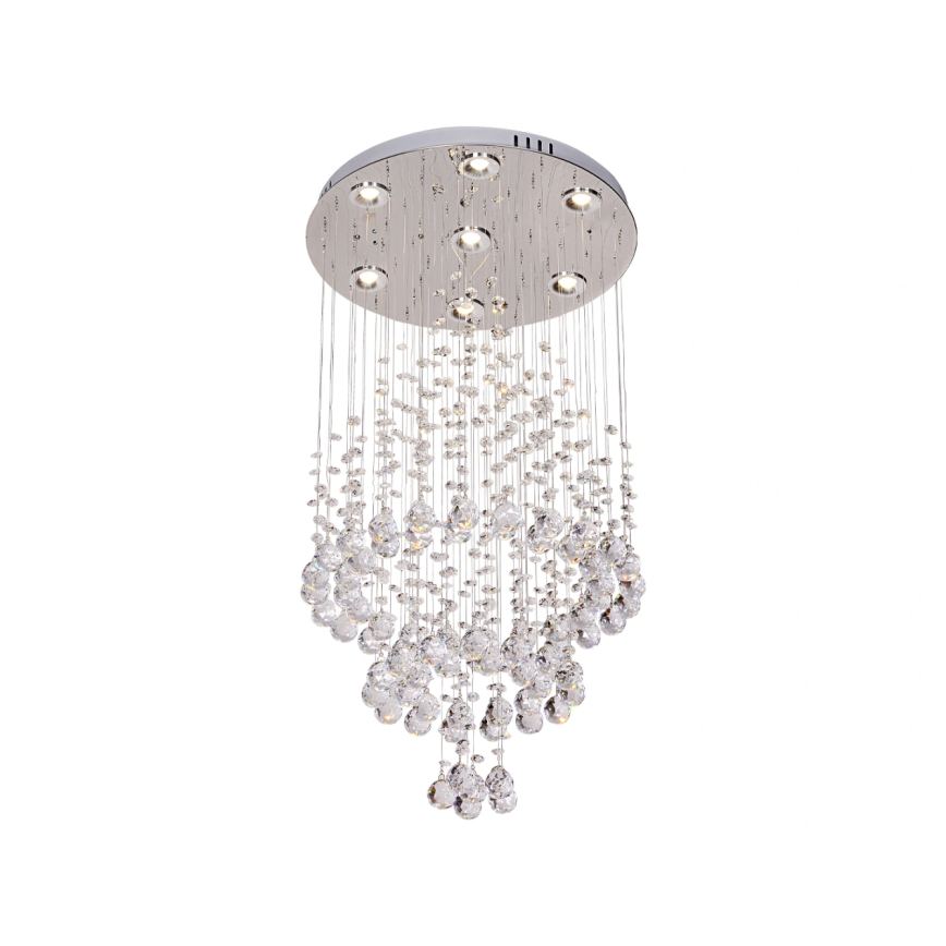 LED kristallen plafondlamp NAURU LED/24W/230V Ø 40 cm glanzend chroom + afstandsbediening