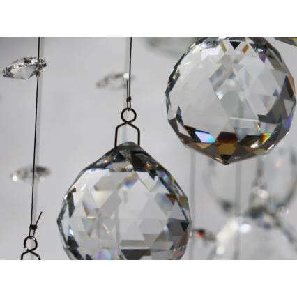 LED kristallen plafondlamp NAURU LED/24W/230V Ø 40 cm glanzend chroom + afstandsbediening