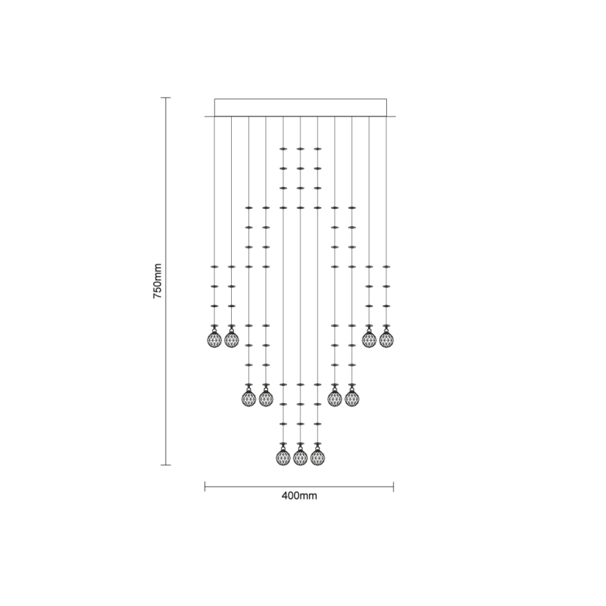 LED kristallen plafondlamp NAURU LED/24W/230V Ø 40 cm glanzend chroom + afstandsbediening