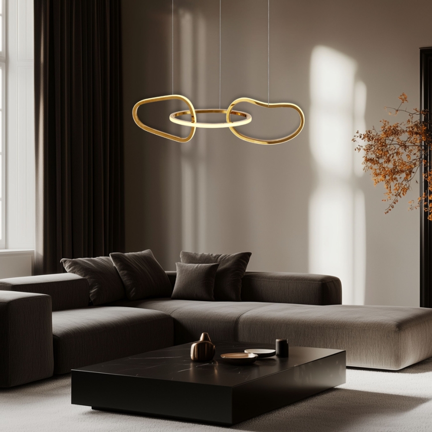 LED-kroonluchter aan kabel ANNELI LED/30W/230V 80 cm goud