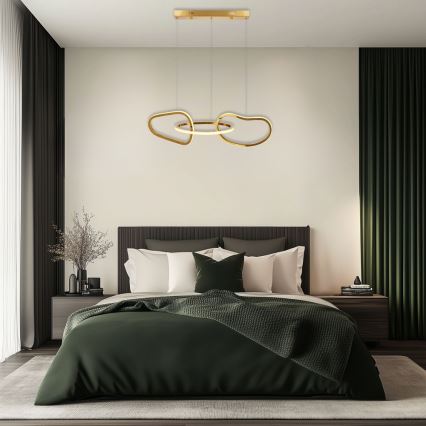 LED-kroonluchter aan kabel ANNELI LED/30W/230V 80 cm goud