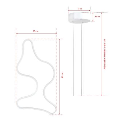 LED-kroonluchter aan kabel ARTISAN LED/36W/230V 4000K wit