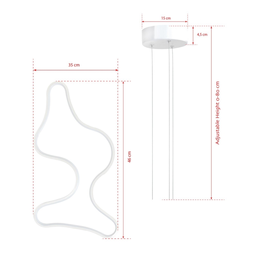 LED-kroonluchter aan kabel ARTISAN LED/36W/230V 4000K wit