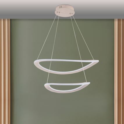LED-kroonluchter aan kabel CASHMERE LED/75W/230V Ø 59,5 beige
