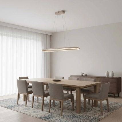 LED-kroonluchter aan kabel CASHMERE LED/80W/230V 30x100 cm beige