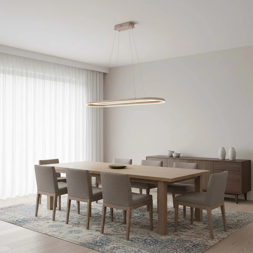 LED-kroonluchter aan kabel CASHMERE LED/80W/230V 30x100 cm beige