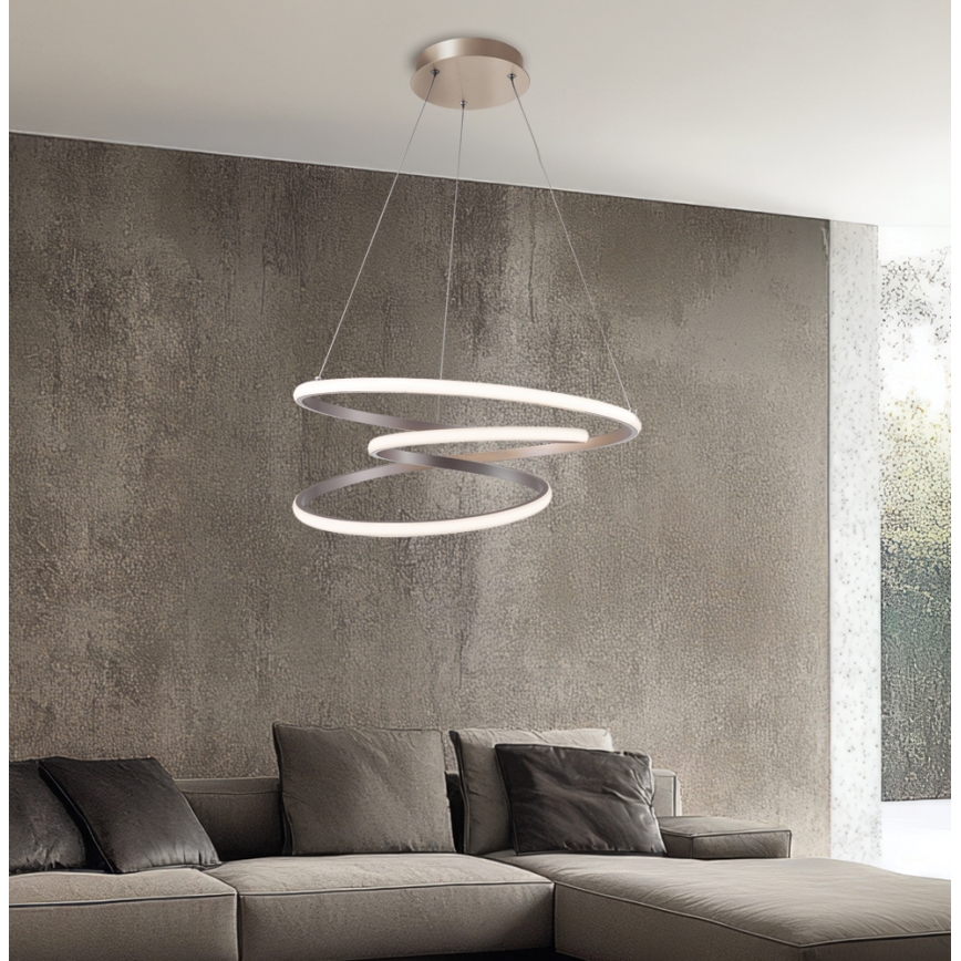 LED-kroonluchter aan kabel CORT LED/40W/230V zilver
