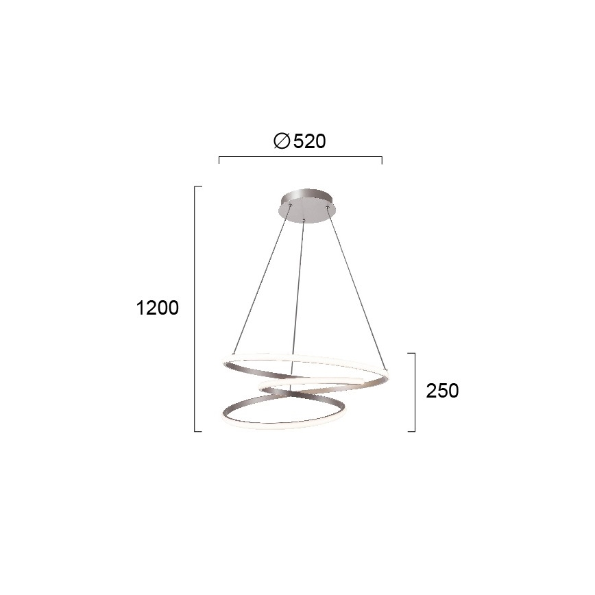 LED-kroonluchter aan kabel CORT LED/40W/230V zilver