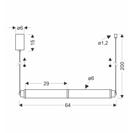 LED-kroonluchter aan kabel CORTE LED/18W/230V zwart