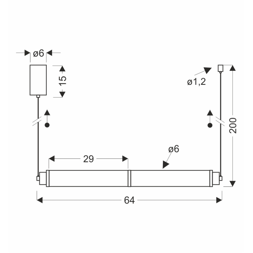 LED-kroonluchter aan kabel CORTE LED/18W/230V zwart