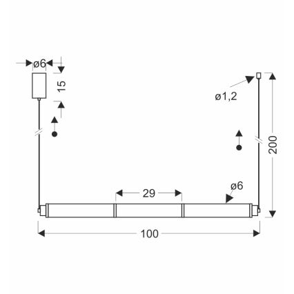 LED-kroonluchter aan kabel CORTE LED/25W/230V zwart