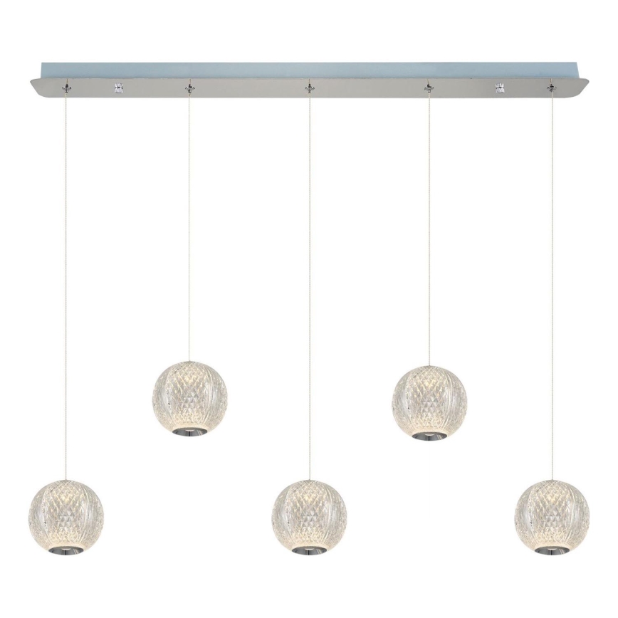 LED-kroonluchter aan kabel CREMONA 5xLED/5W/230V 3000K mat chroom