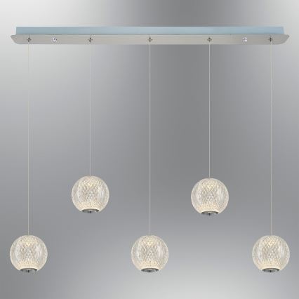 LED-kroonluchter aan kabel CREMONA 5xLED/5W/230V 3000K mat chroom