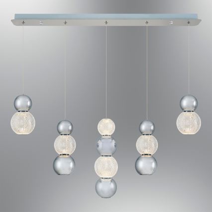 LED-kroonluchter aan kabel CREMONA LED/27W/230V 3000K mat chroom
