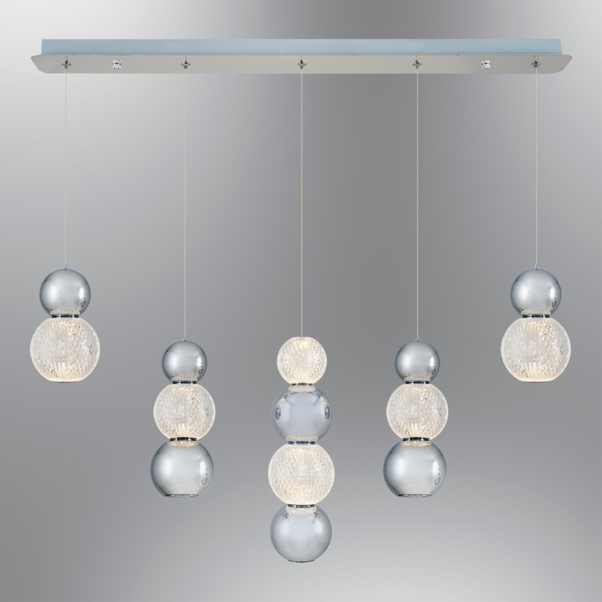 LED-kroonluchter aan kabel CREMONA LED/27W/230V 3000K mat chroom