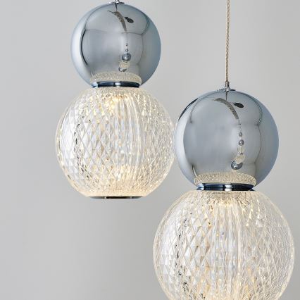 LED-kroonluchter aan kabel CREMONA LED/27W/230V 3000K mat chroom