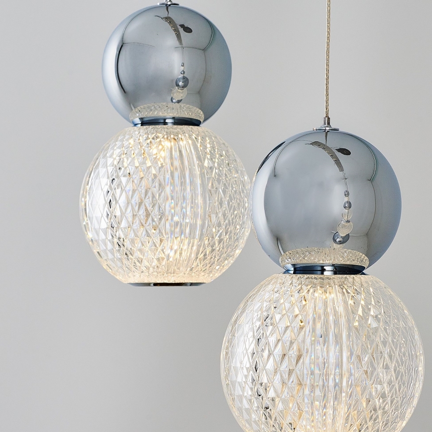 LED-kroonluchter aan kabel CREMONA LED/27W/230V 3000K mat chroom